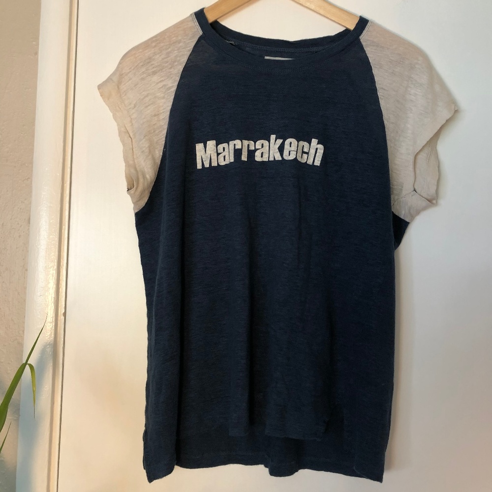 MADEWELL linen Marrakech ringer muscle tee